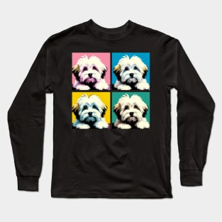 Pop Retro Coton de Tulear Art - Cute Puppy Long Sleeve T-Shirt